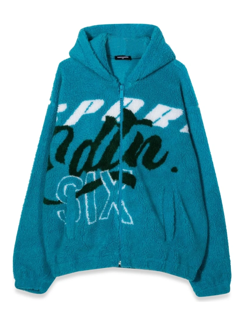 FELPA JACQUARD FUR CON ZIP E CAPPUCCIO
