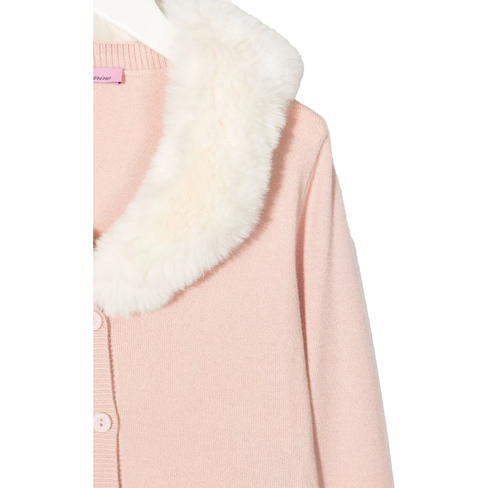CARDIGANL FAUX FUR COLLAR