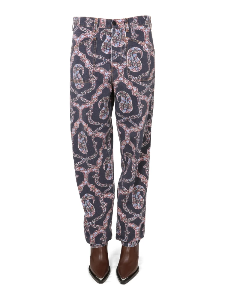 PAISLEY DENIM PANTS