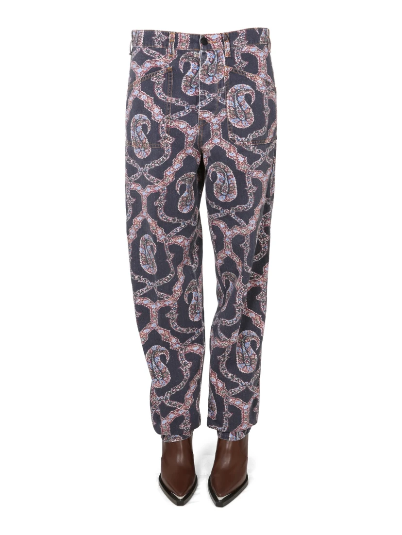 PAISLEY DENIM PANTS