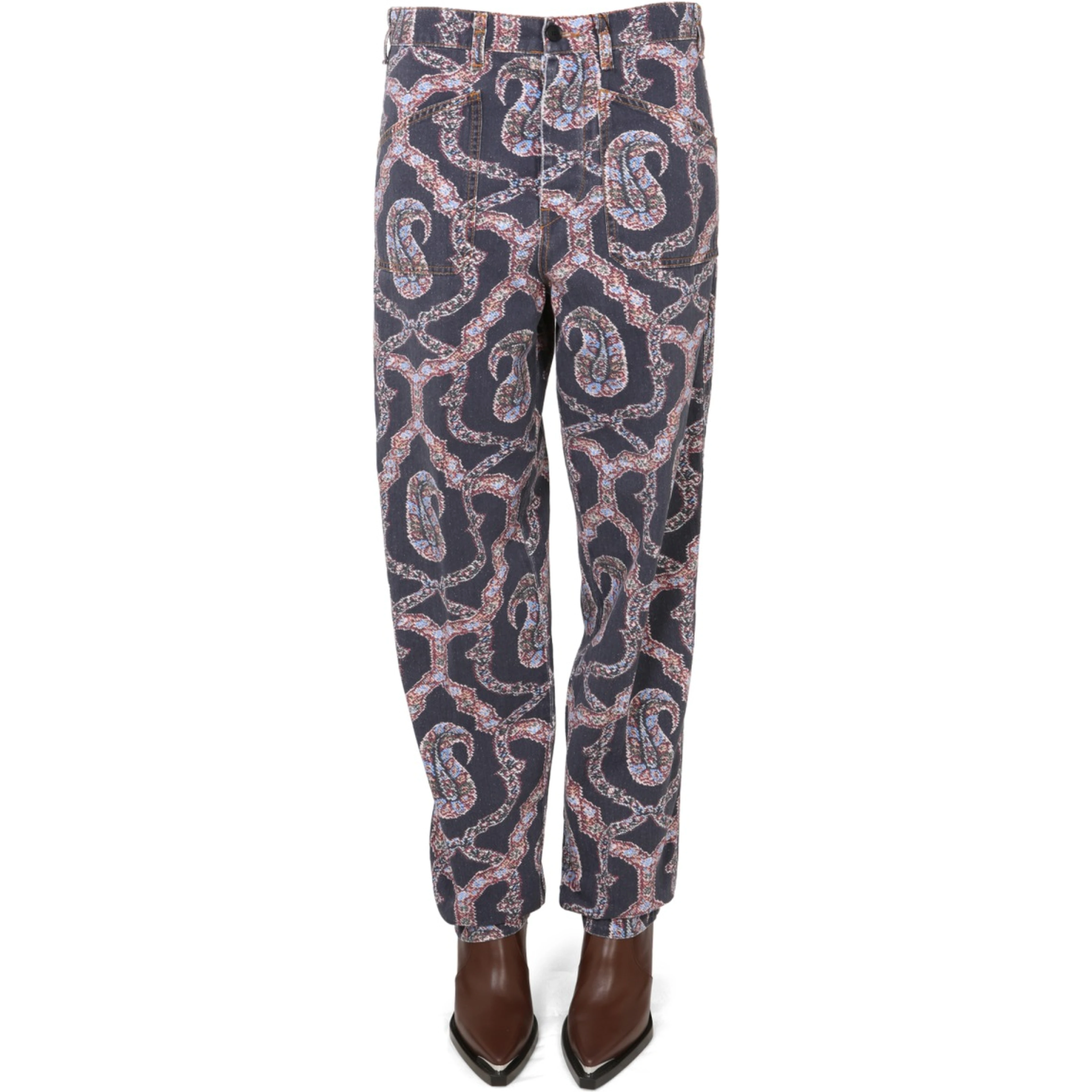 PAISLEY DENIM PANTS