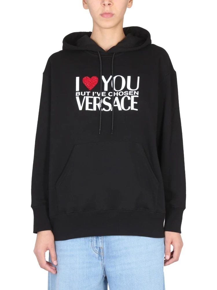 SWEATSHIRT WITH I LOVE YOU LOGO