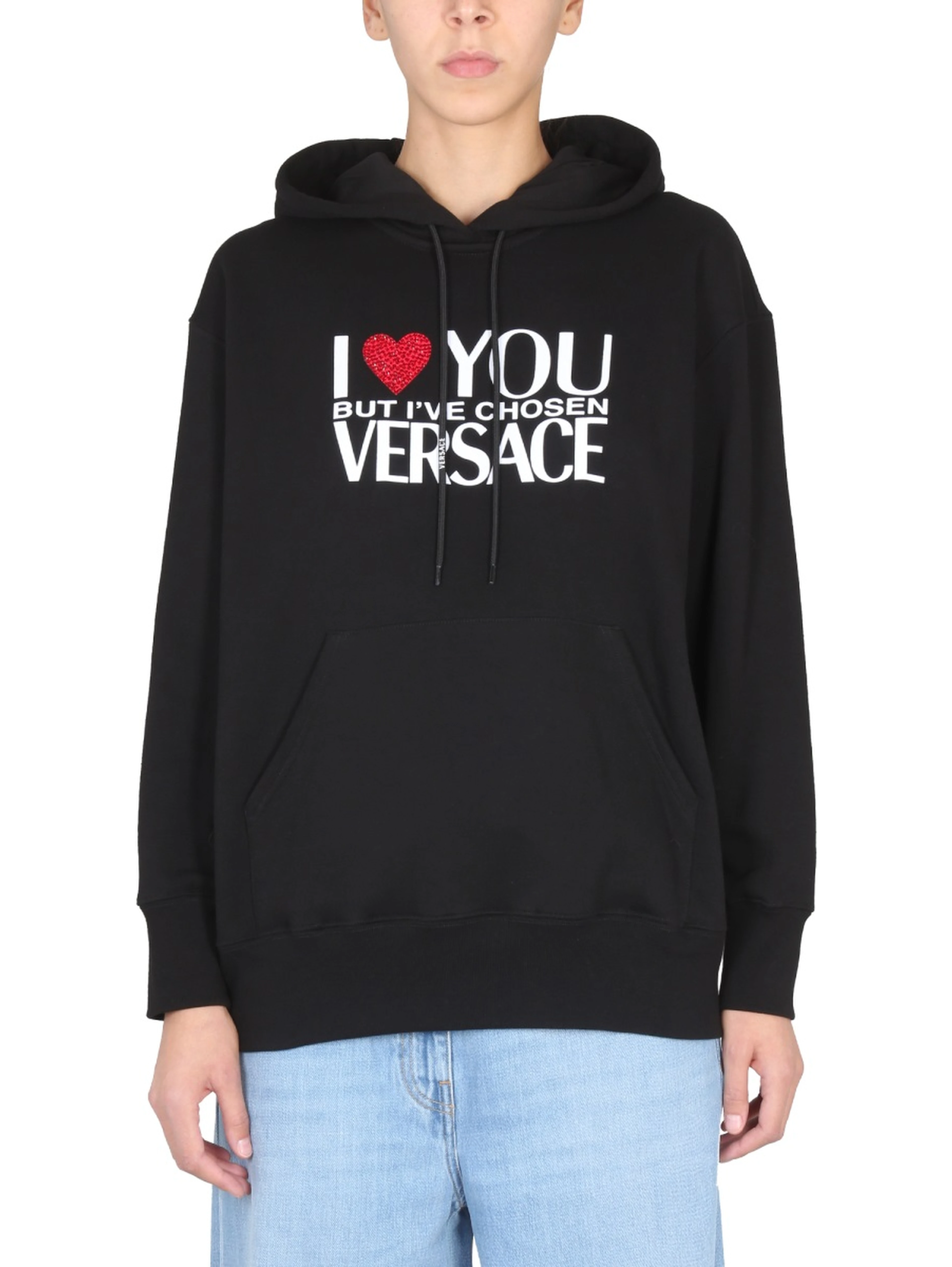 SWEATSHIRT WITH I LOVE YOU LOGO
