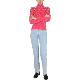 JERSEY WITH FLORAL EMBROIDERY