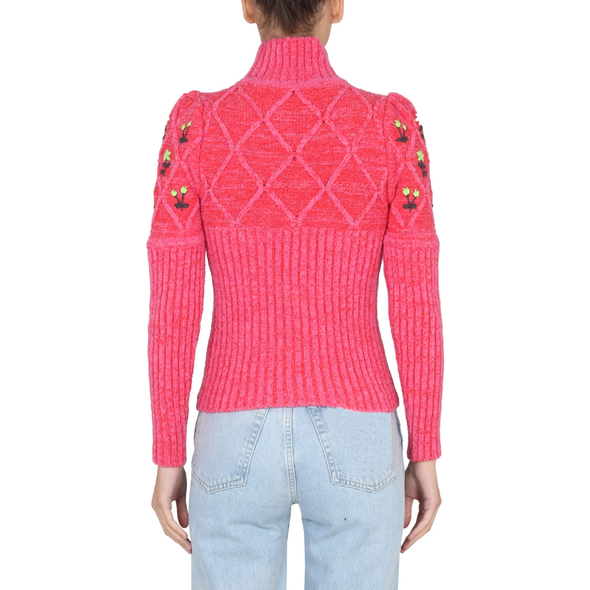 JERSEY WITH FLORAL EMBROIDERY