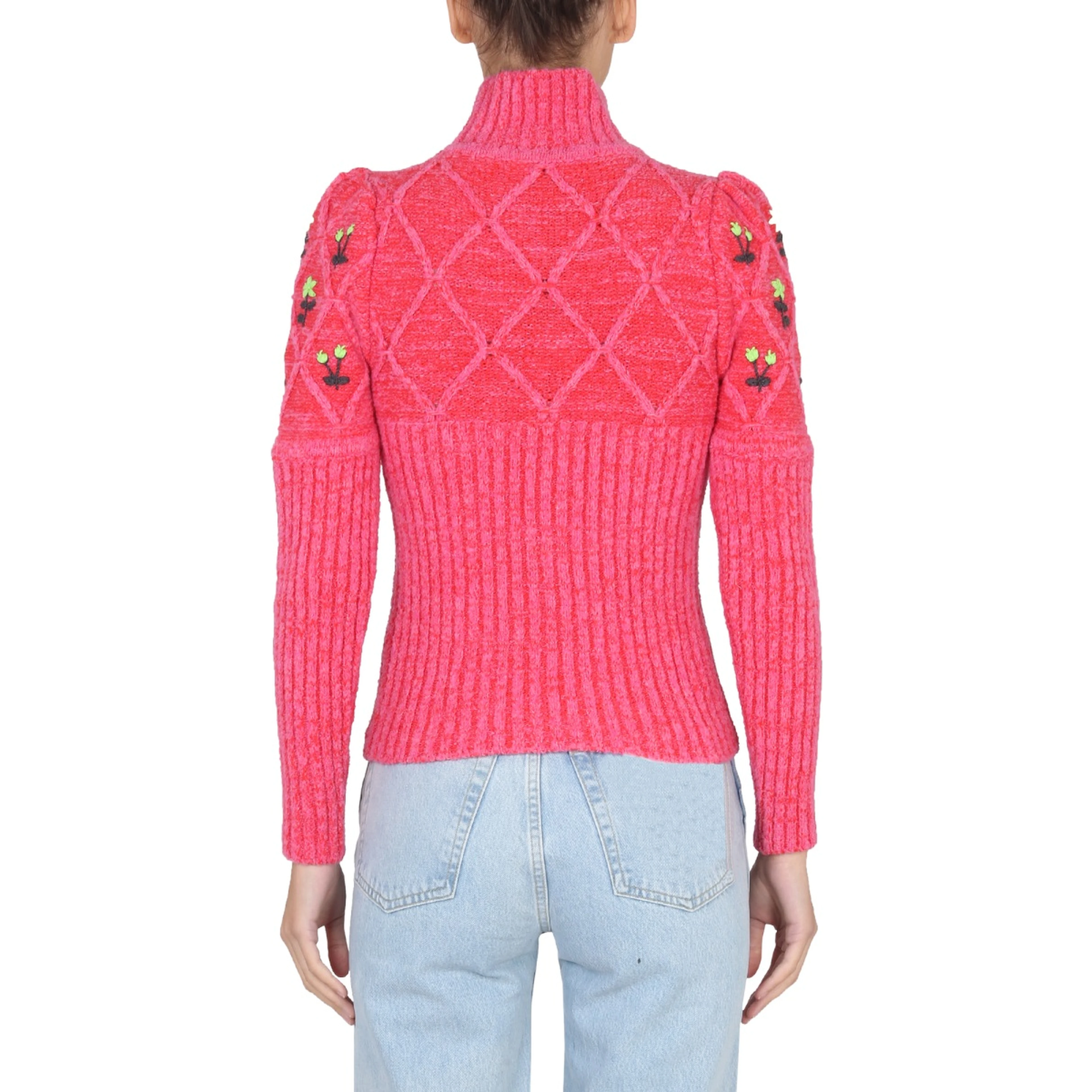 JERSEY WITH FLORAL EMBROIDERY