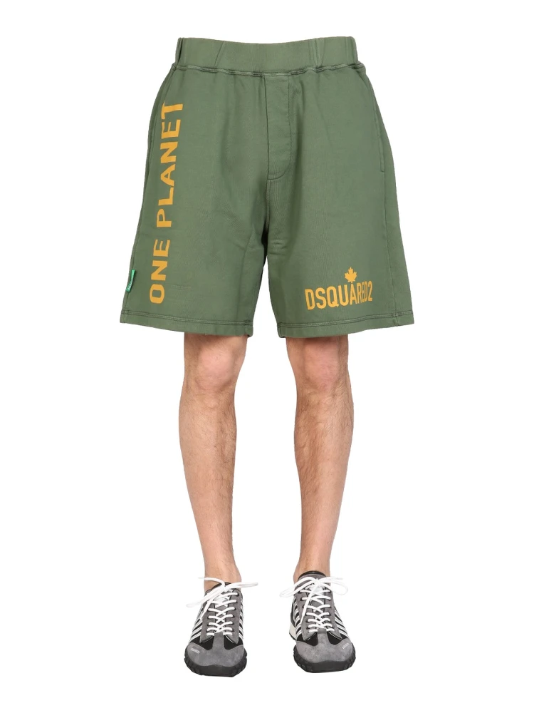 "ONE LIFE ONE PLANET" BERMUDA SHORTS