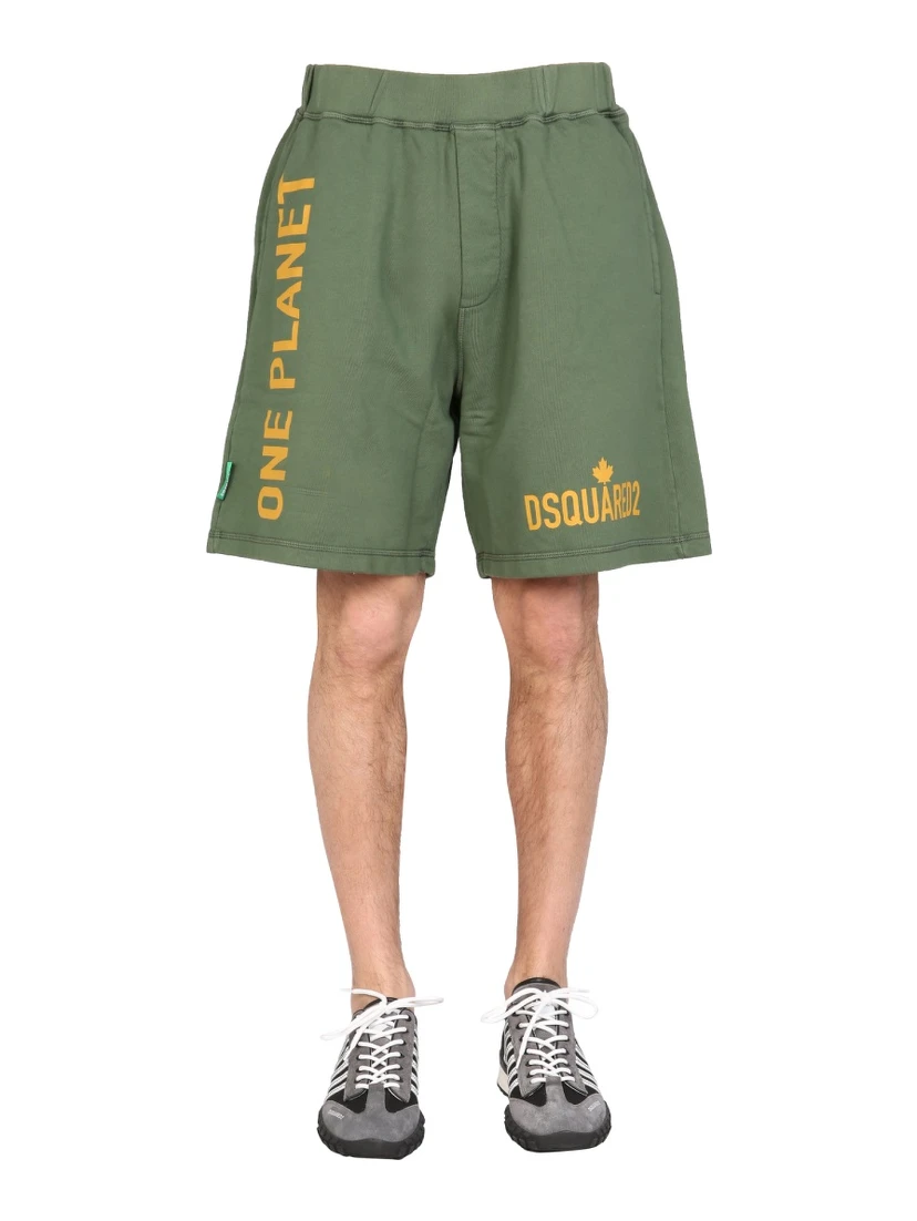 "ONE LIFE ONE PLANET" BERMUDA SHORTS