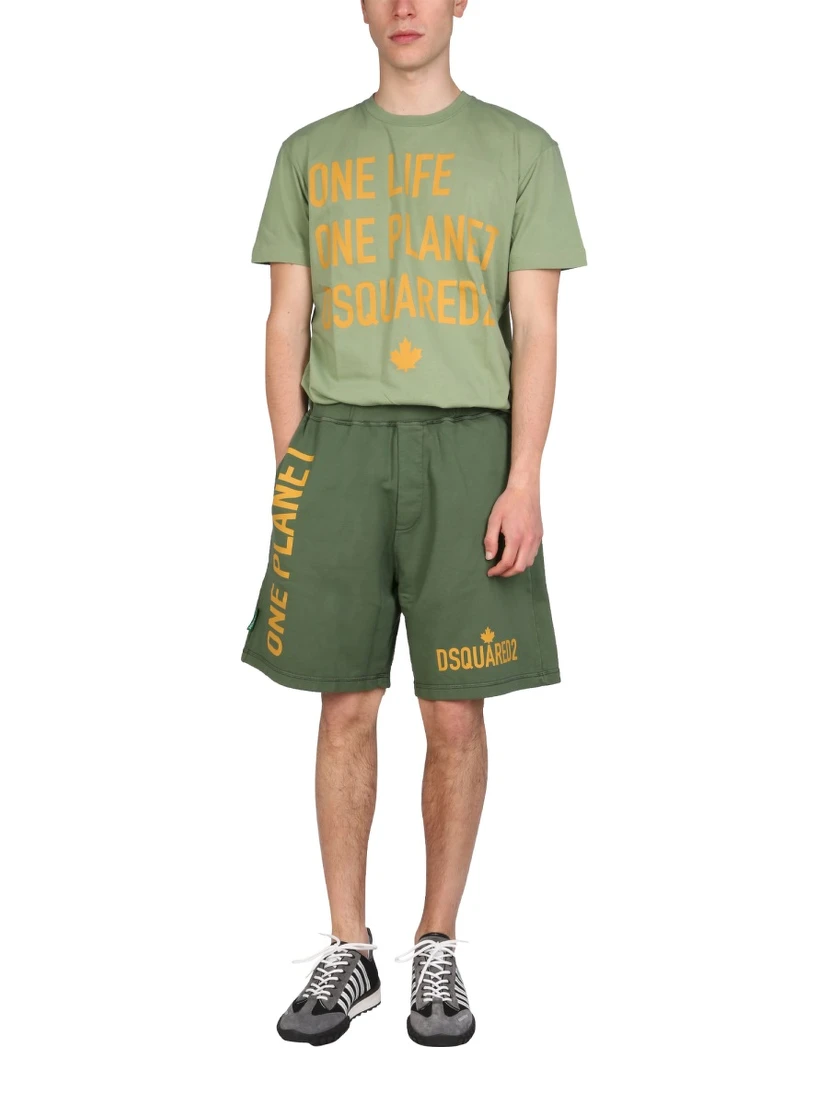 "ONE LIFE ONE PLANET" BERMUDA SHORTS