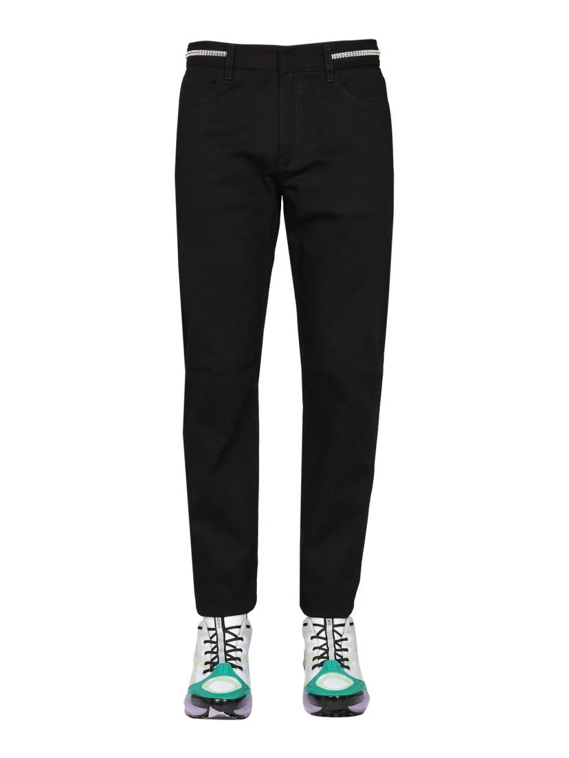 SLIM FIT JEANS WITH METALLIC DETAILS