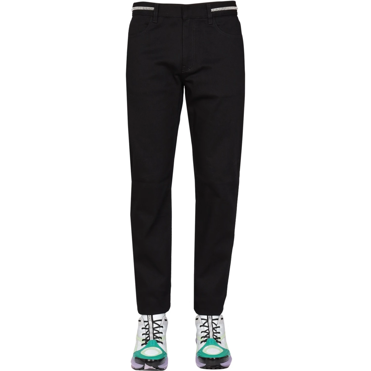 SLIM FIT JEANS WITH METALLIC DETAILS