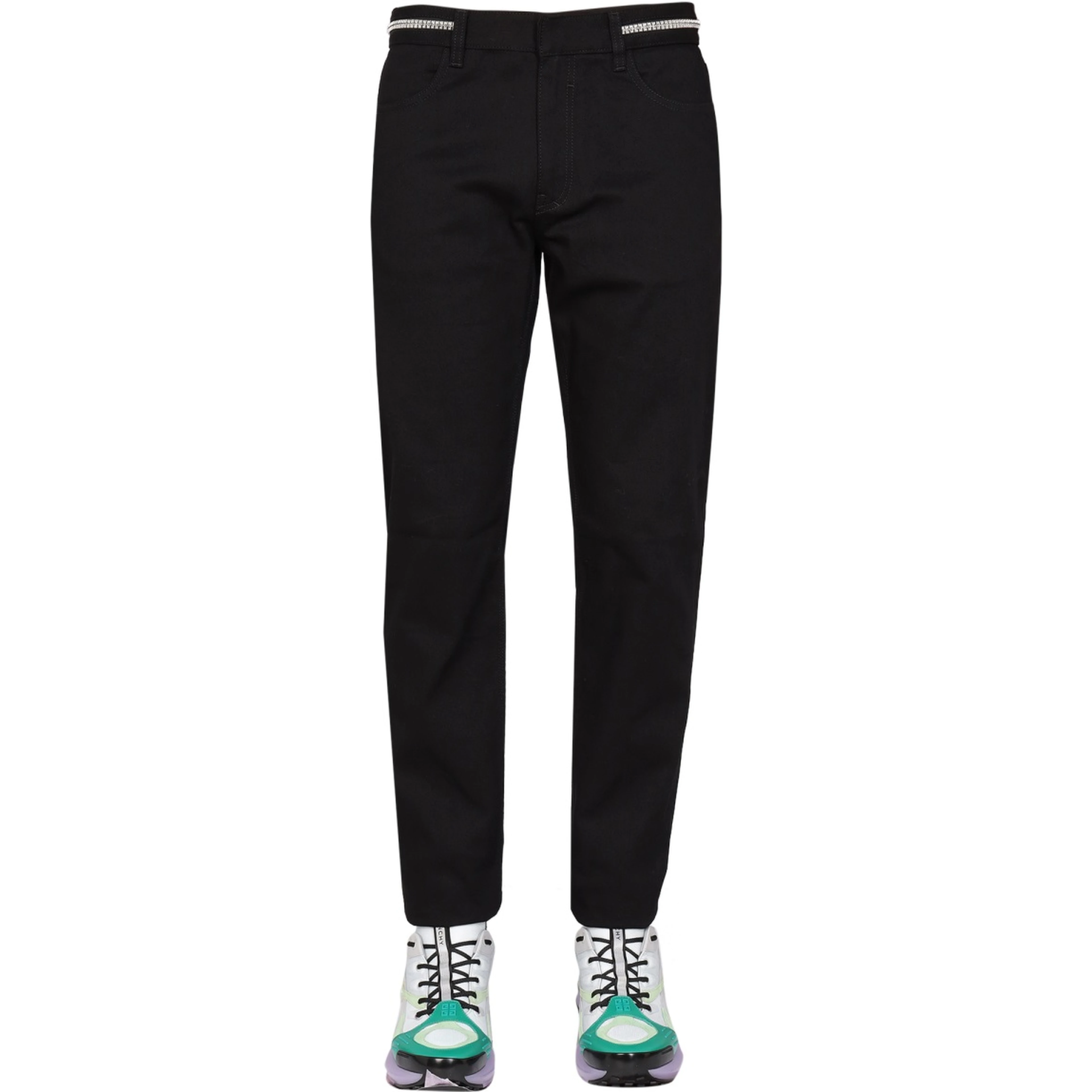SLIM FIT JEANS WITH METALLIC DETAILS