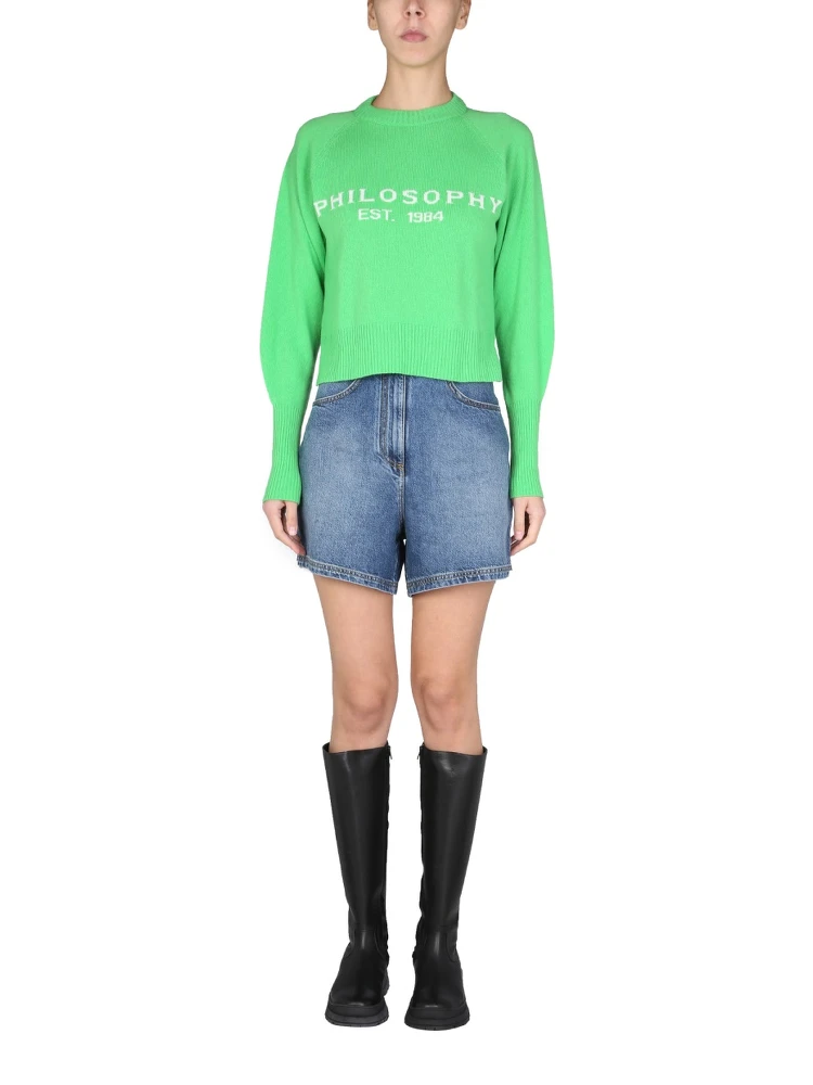 SWEATER WITH LOGO INLAY