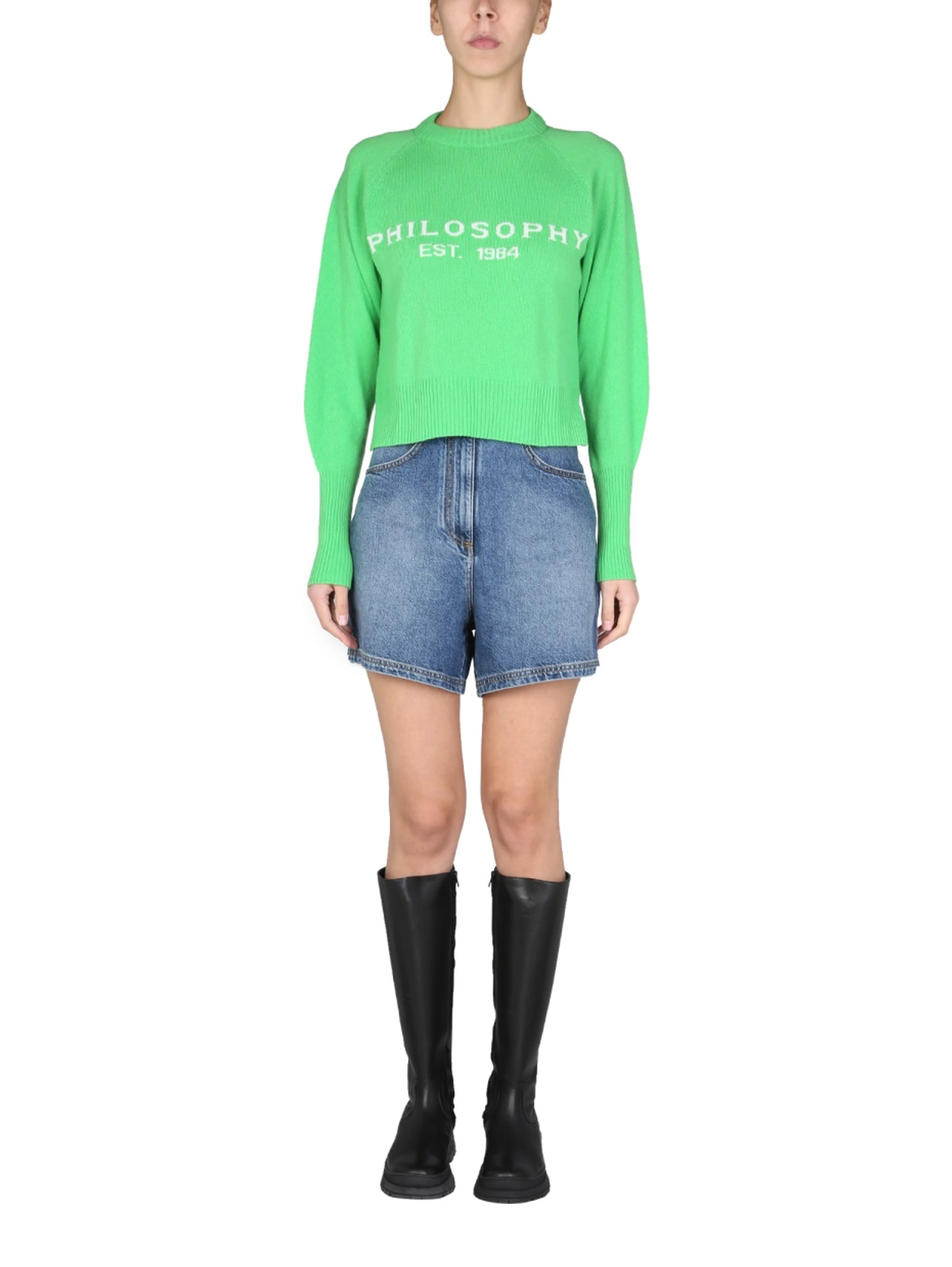 SWEATER WITH LOGO INLAY
