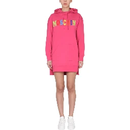 DRESS WITH MULTICOLOR FLOCKED LOGO