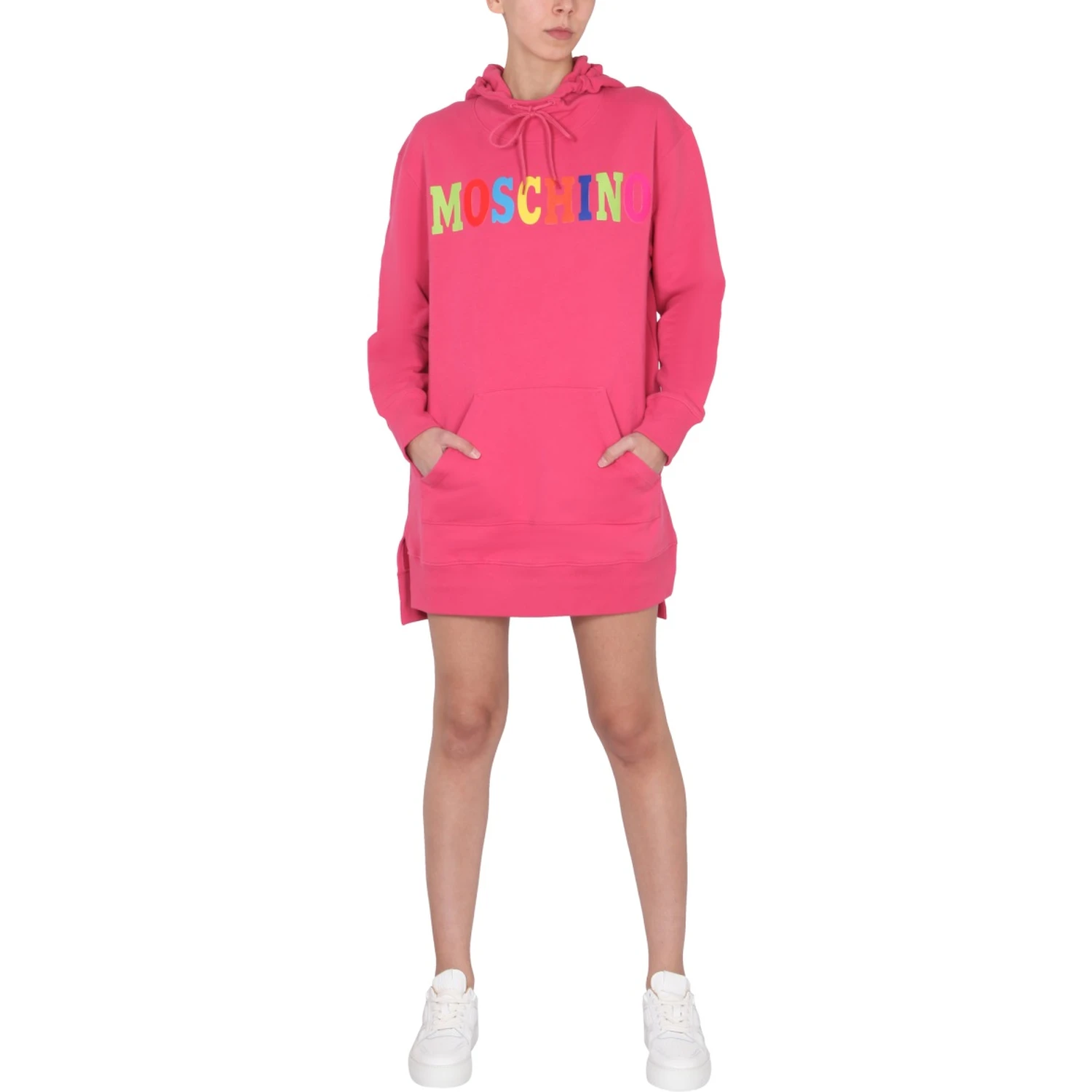 DRESS WITH MULTICOLOR FLOCKED LOGO