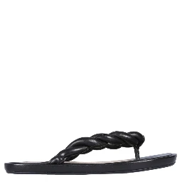 LEATHER SLIDE SANDALS