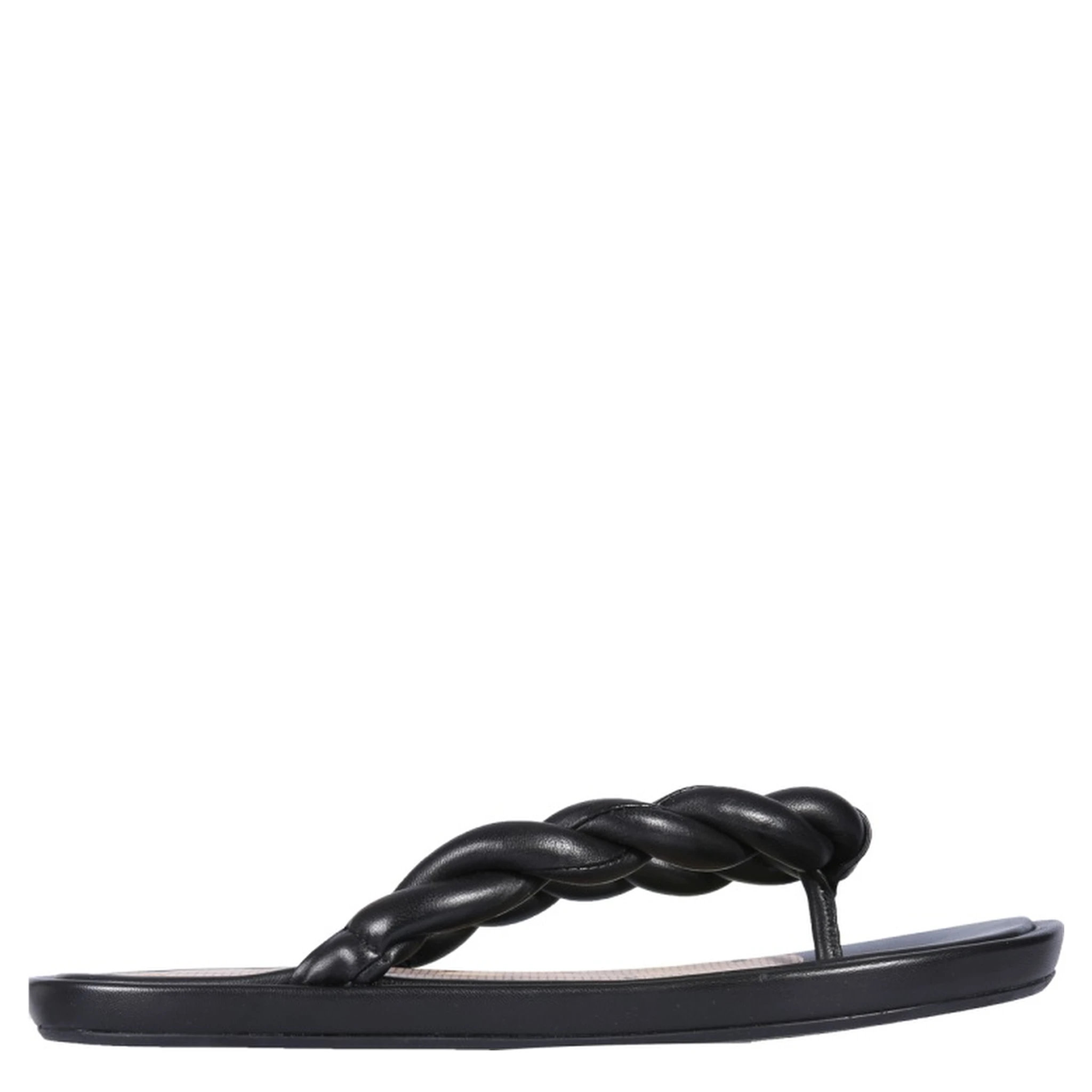 LEATHER SLIDE SANDALS