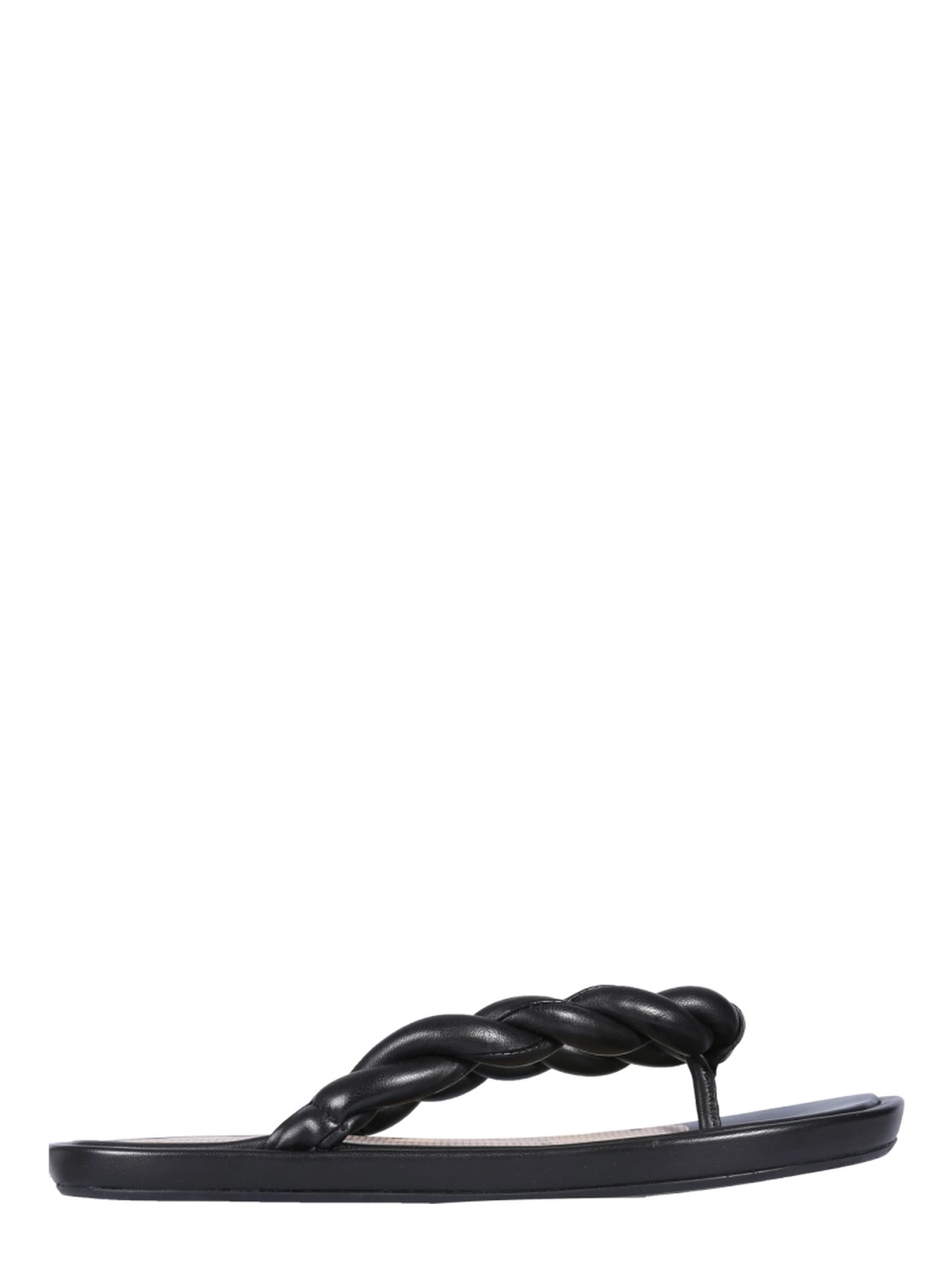 LEATHER SLIDE SANDALS