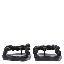 LEATHER SLIDE SANDALS