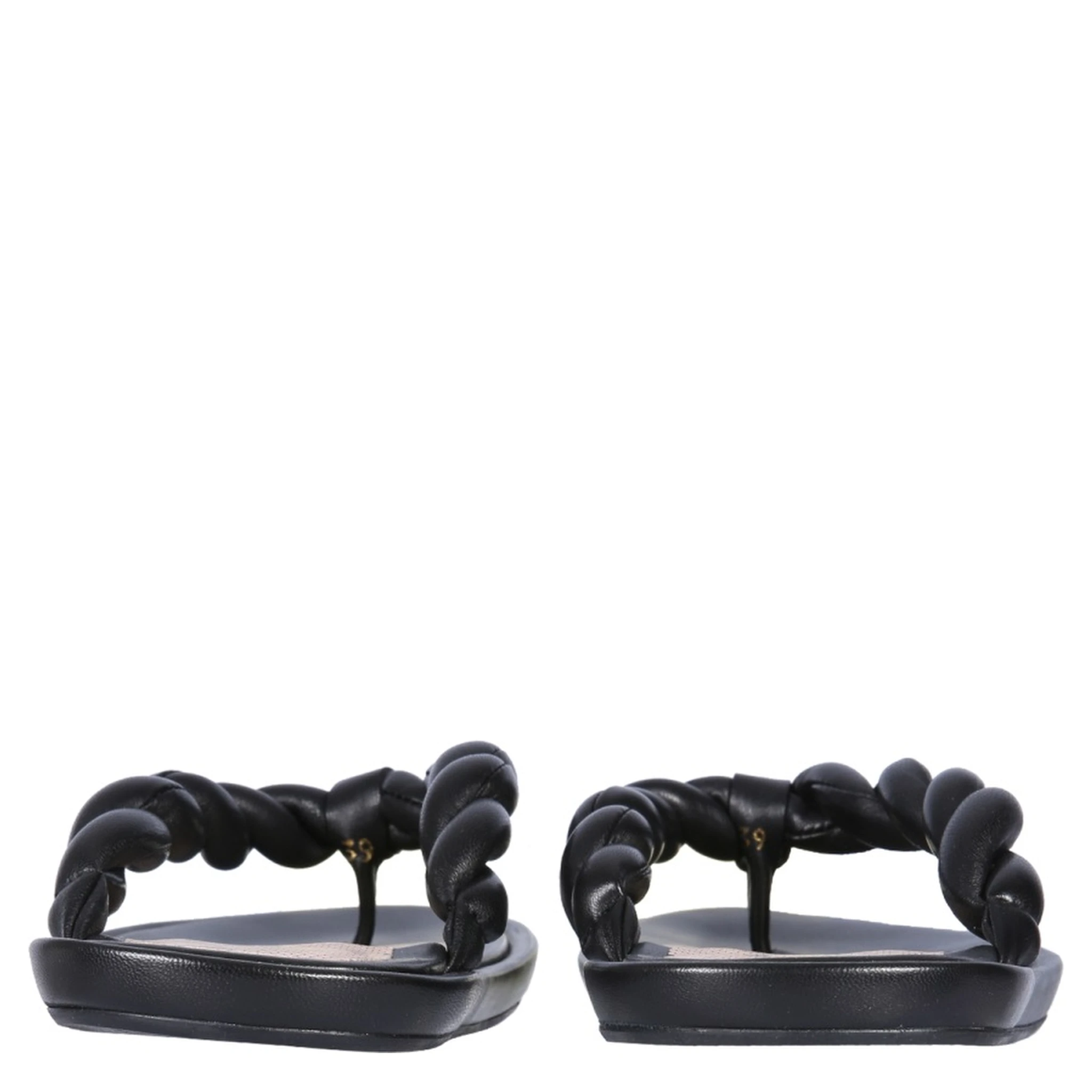 LEATHER SLIDE SANDALS