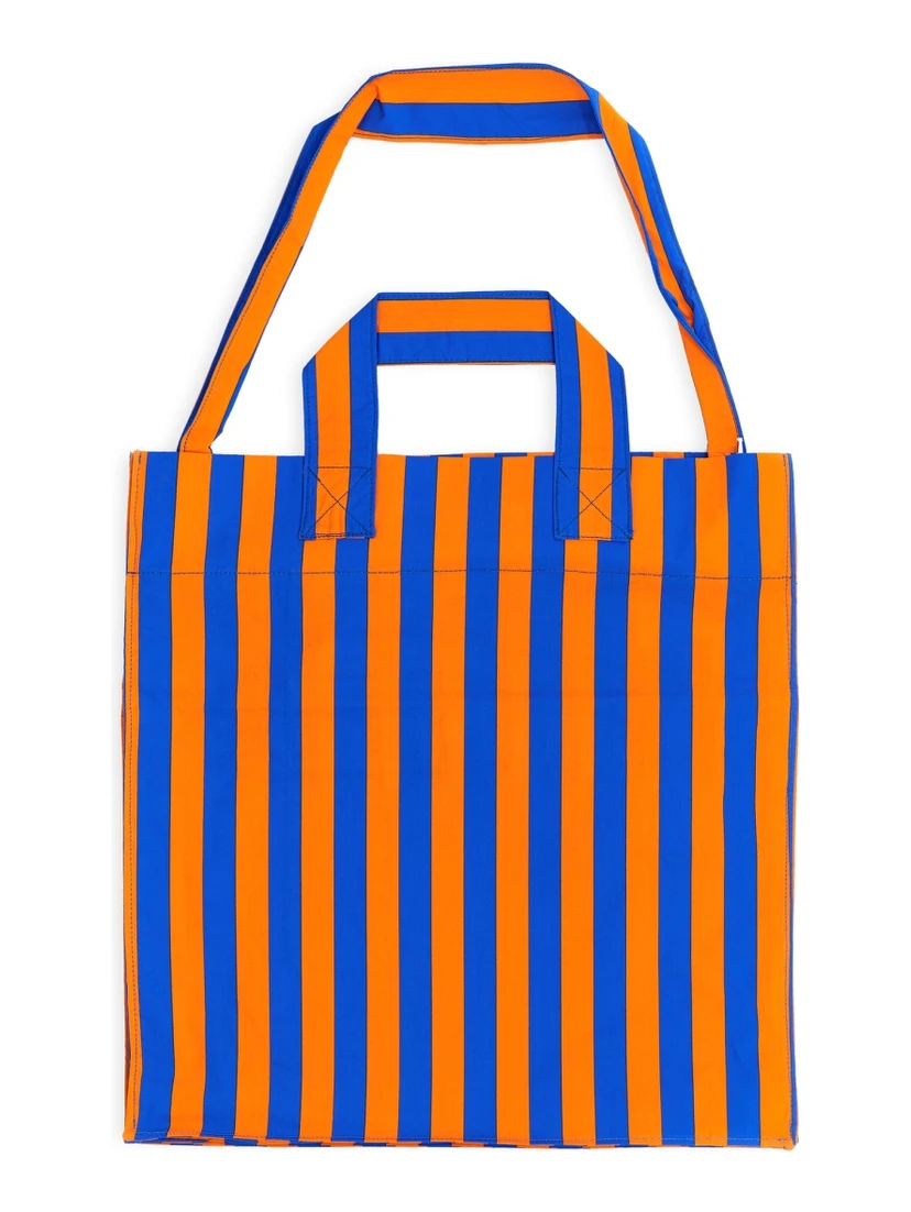 SHOPPER BAG WITH STRIPED PATTERN