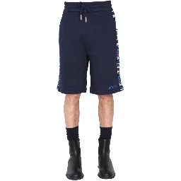 EMBROIDERED LOGO AND JACQUARD INSERT BERMUDA