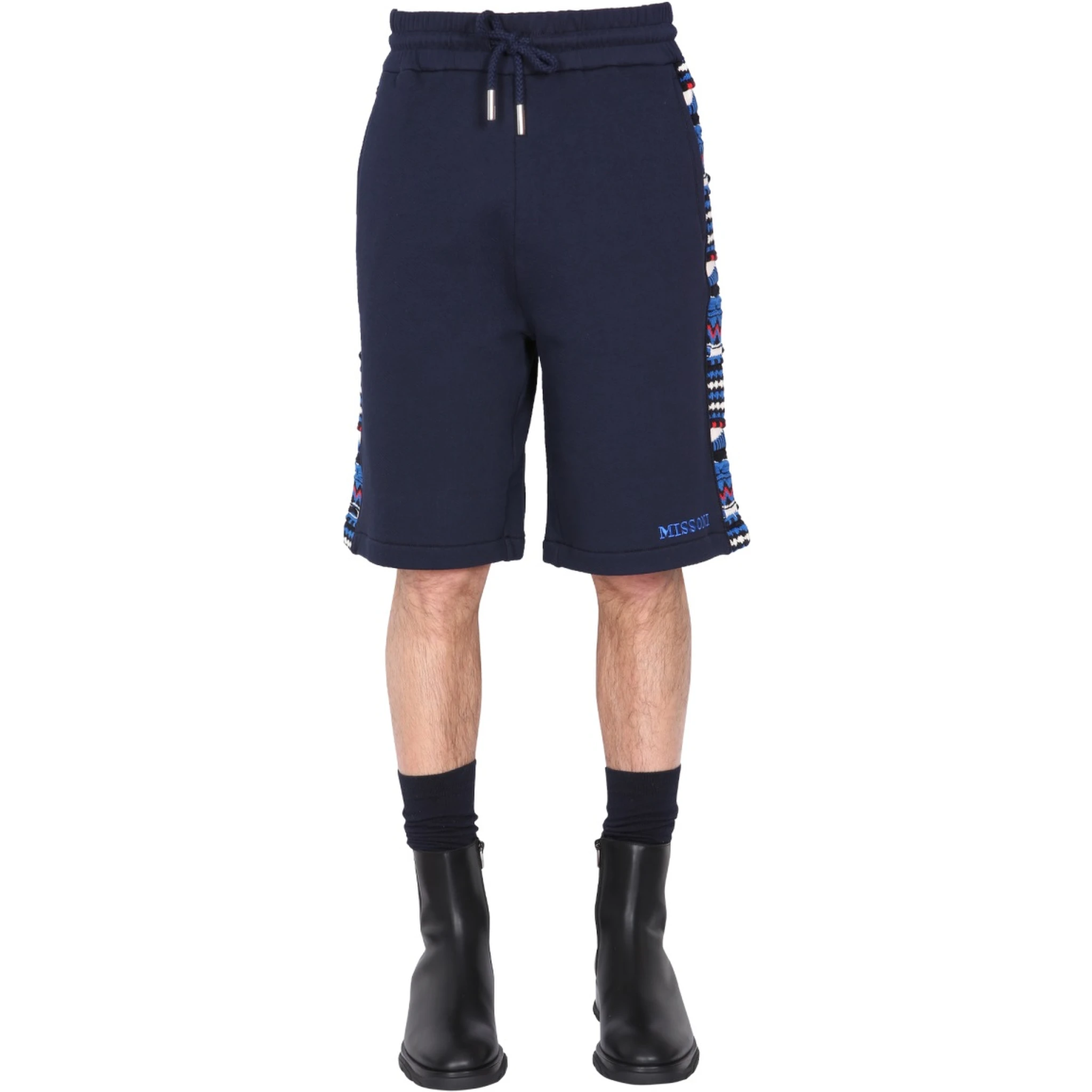 EMBROIDERED LOGO AND JACQUARD INSERT BERMUDA