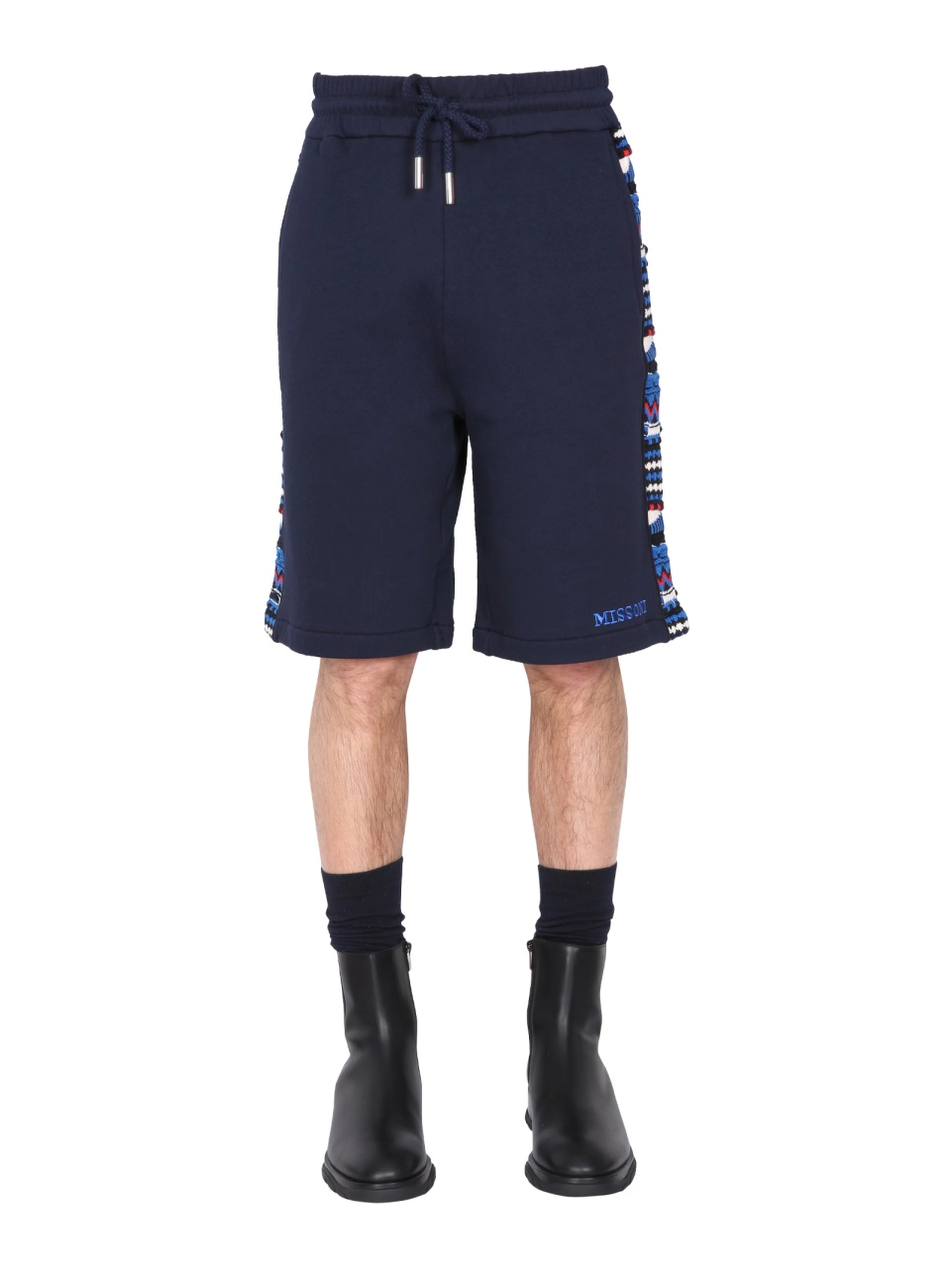 EMBROIDERED LOGO AND JACQUARD INSERT BERMUDA