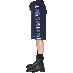 EMBROIDERED LOGO AND JACQUARD INSERT BERMUDA