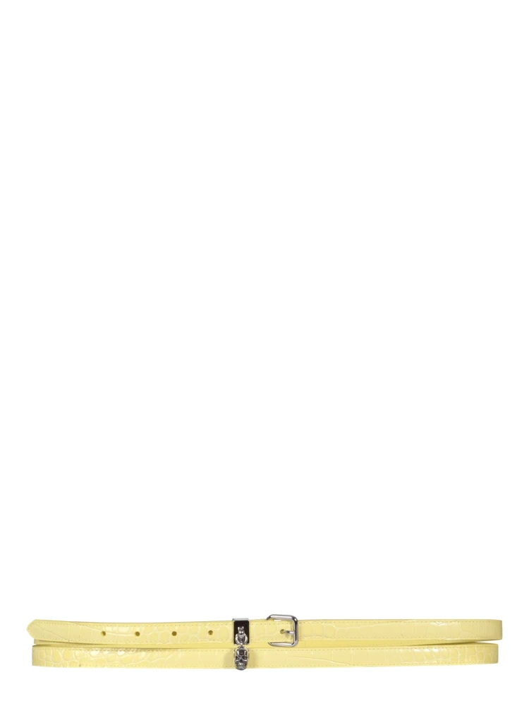 DOUBLE BELT WITH SKULL AND PAVÈ