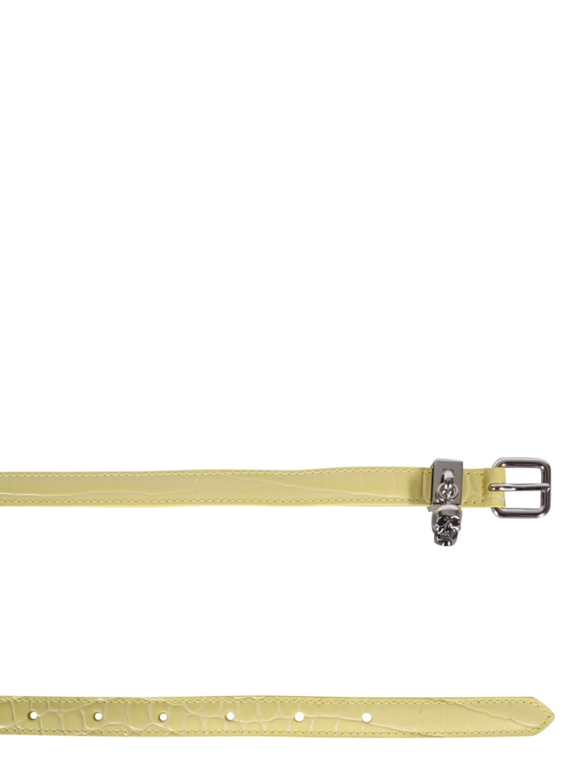 DOUBLE BELT WITH SKULL AND PAVÈ