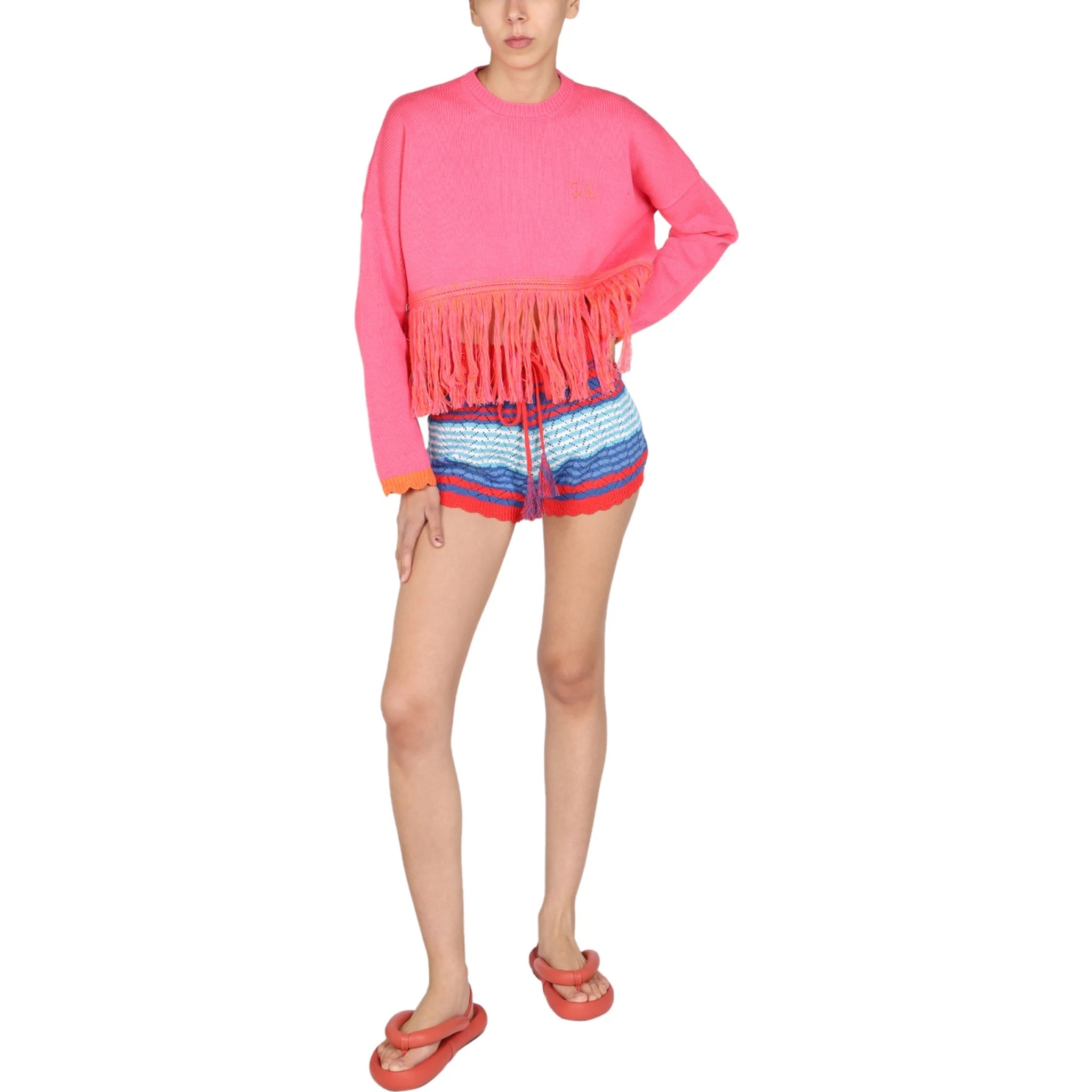 STRIPED PATTERN SHORTS