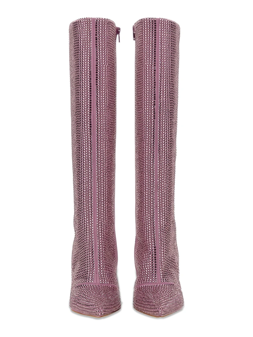 HIGH BOOT WITH RHINESTONES