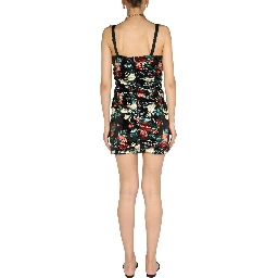 ROSE EMBROIDERY SHORT DRESS