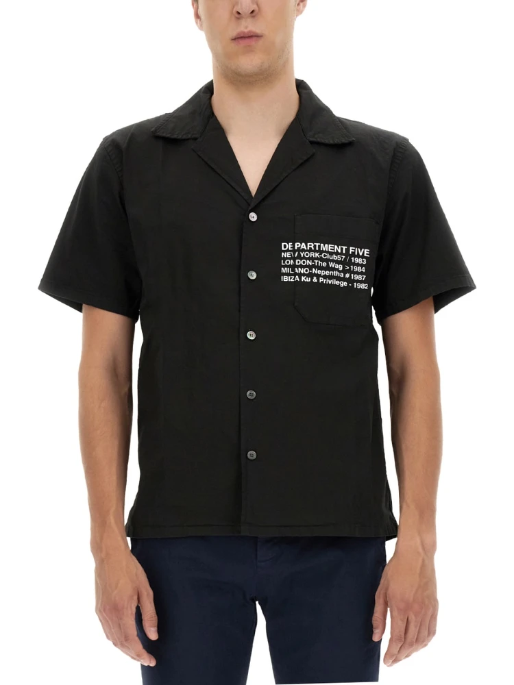 HAWAIIAN SHIRT WITH LOGO PRINT