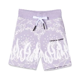 LILAC SHORTS KIDS WITH BANDANA PRINT