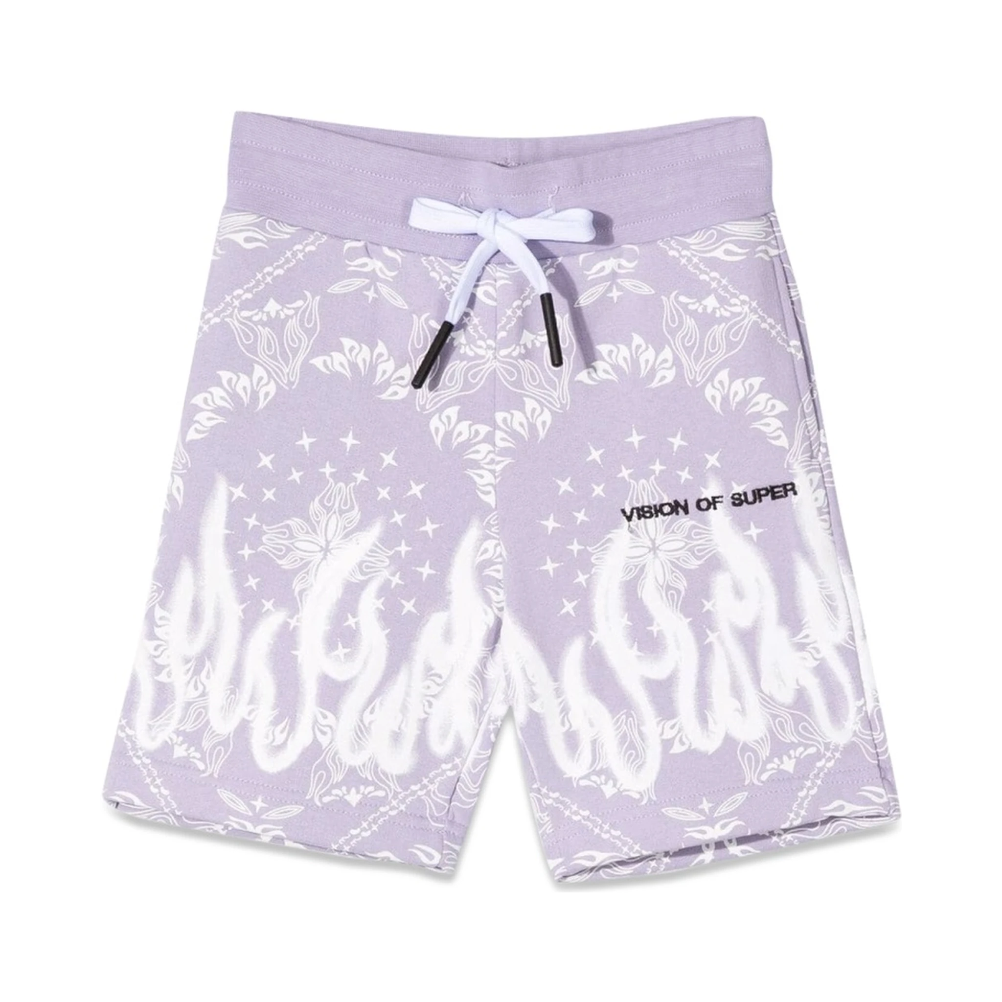 LILAC SHORTS KIDS WITH BANDANA PRINT