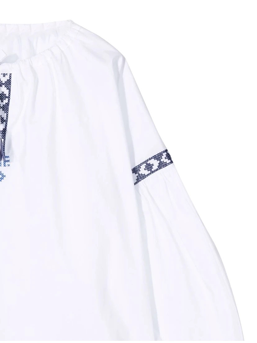 WHITE/BLUE M/LONG SHIRT