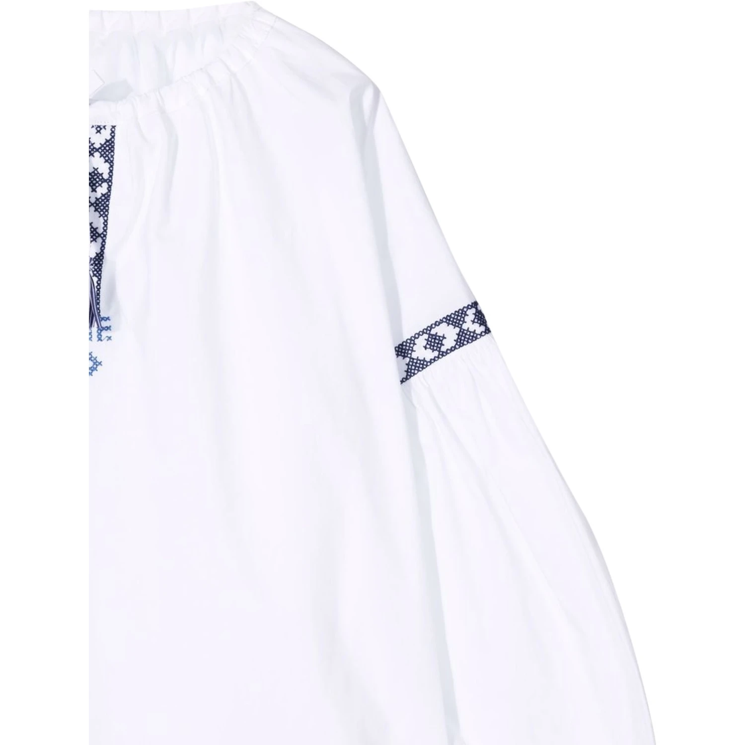 WHITE/BLUE M/LONG SHIRT