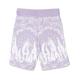 LILAC SHORTS KIDS WITH BANDANA PRINT