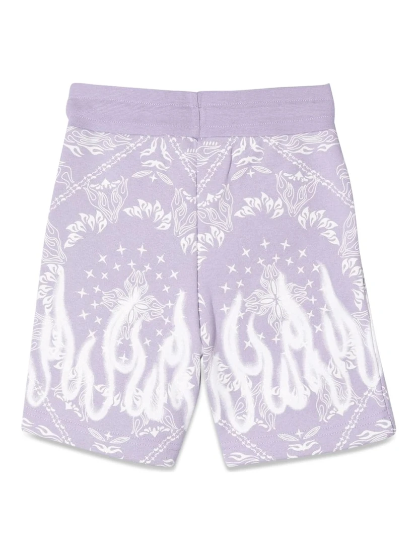 LILAC SHORTS KIDS WITH BANDANA PRINT