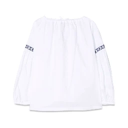 WHITE/BLUE M/LONG SHIRT