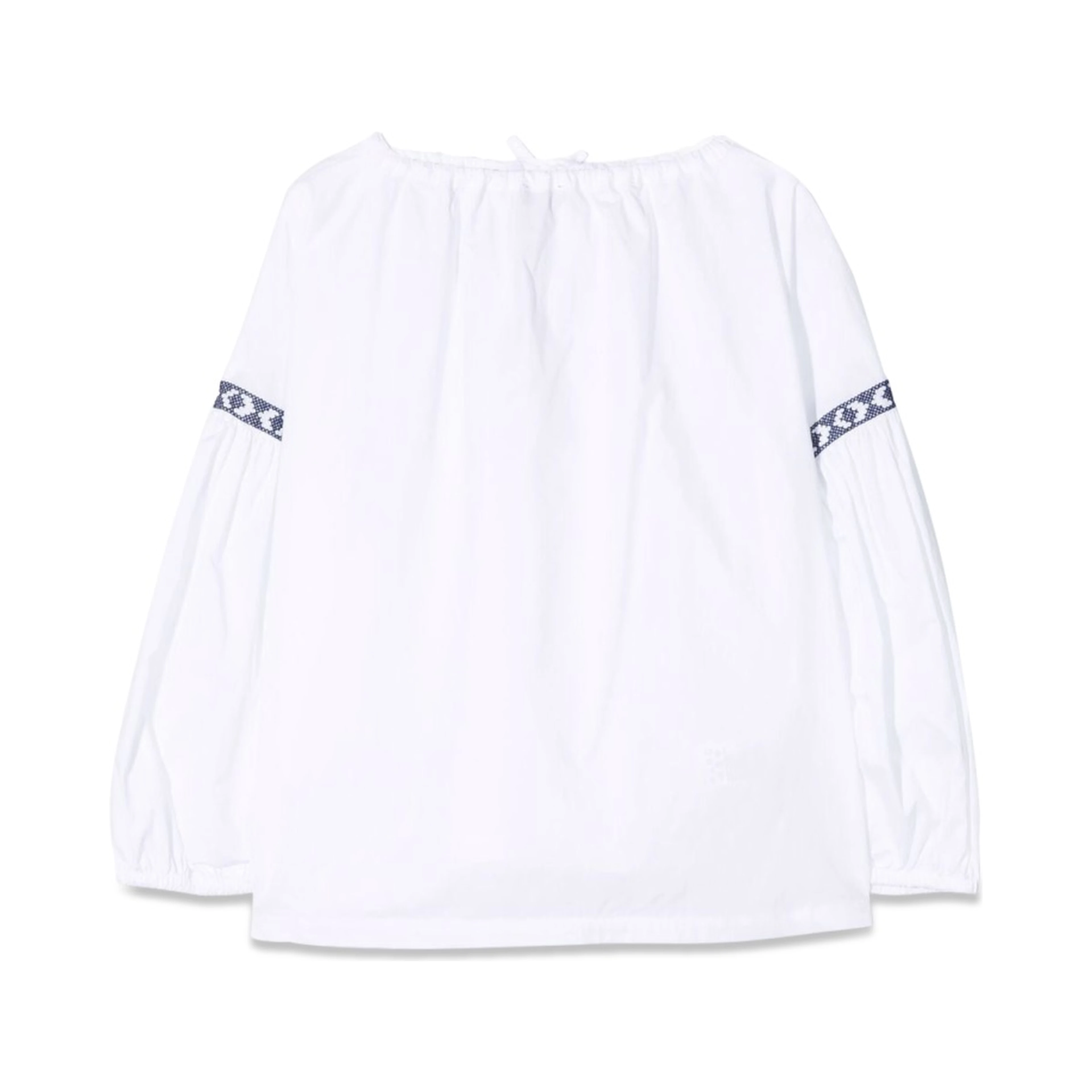 WHITE/BLUE M/LONG SHIRT