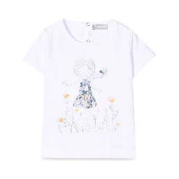 T-SHIRT M/SHORT WHITE/LILAC