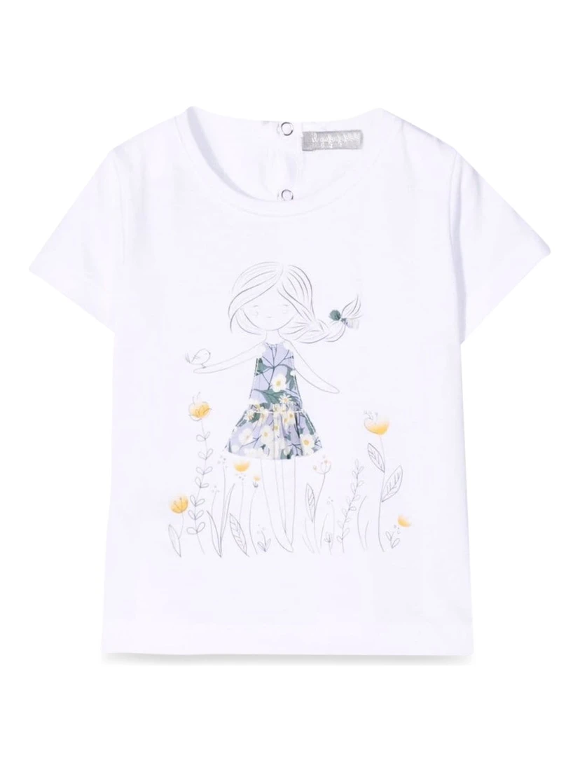 T-SHIRT M/SHORT WHITE/LILAC