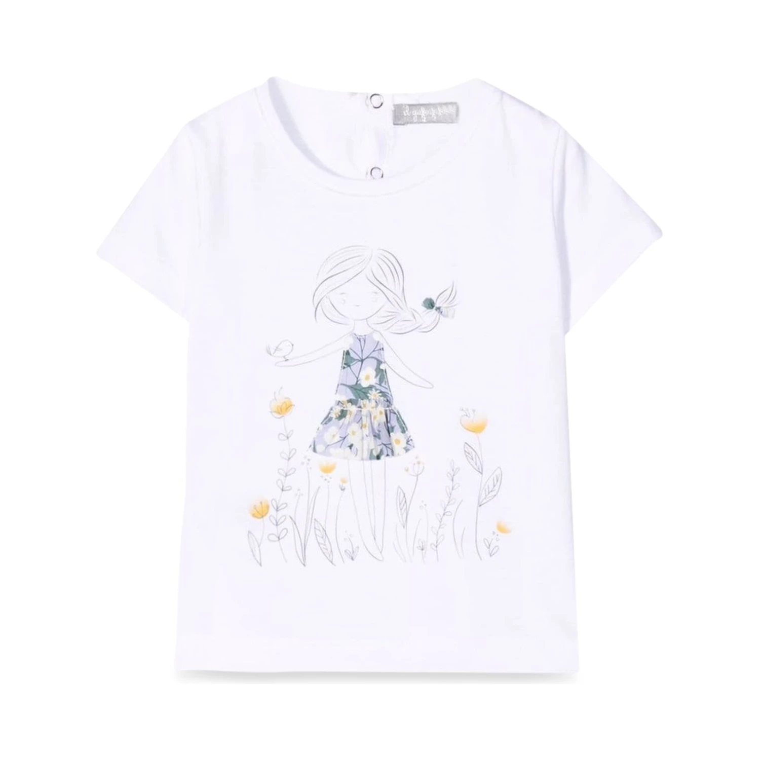 T-SHIRT M/SHORT WHITE/LILAC