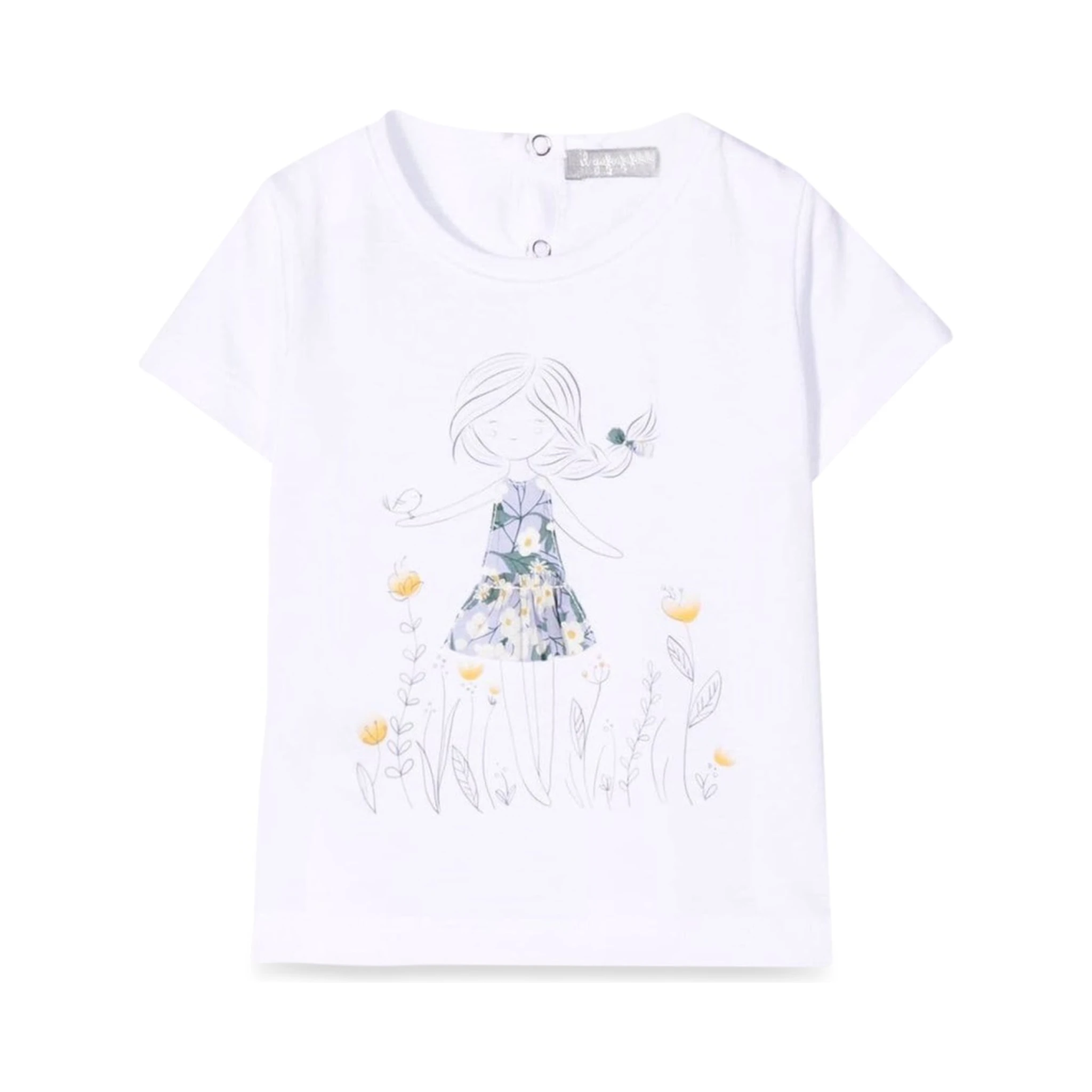 T-SHIRT M/SHORT WHITE/LILAC