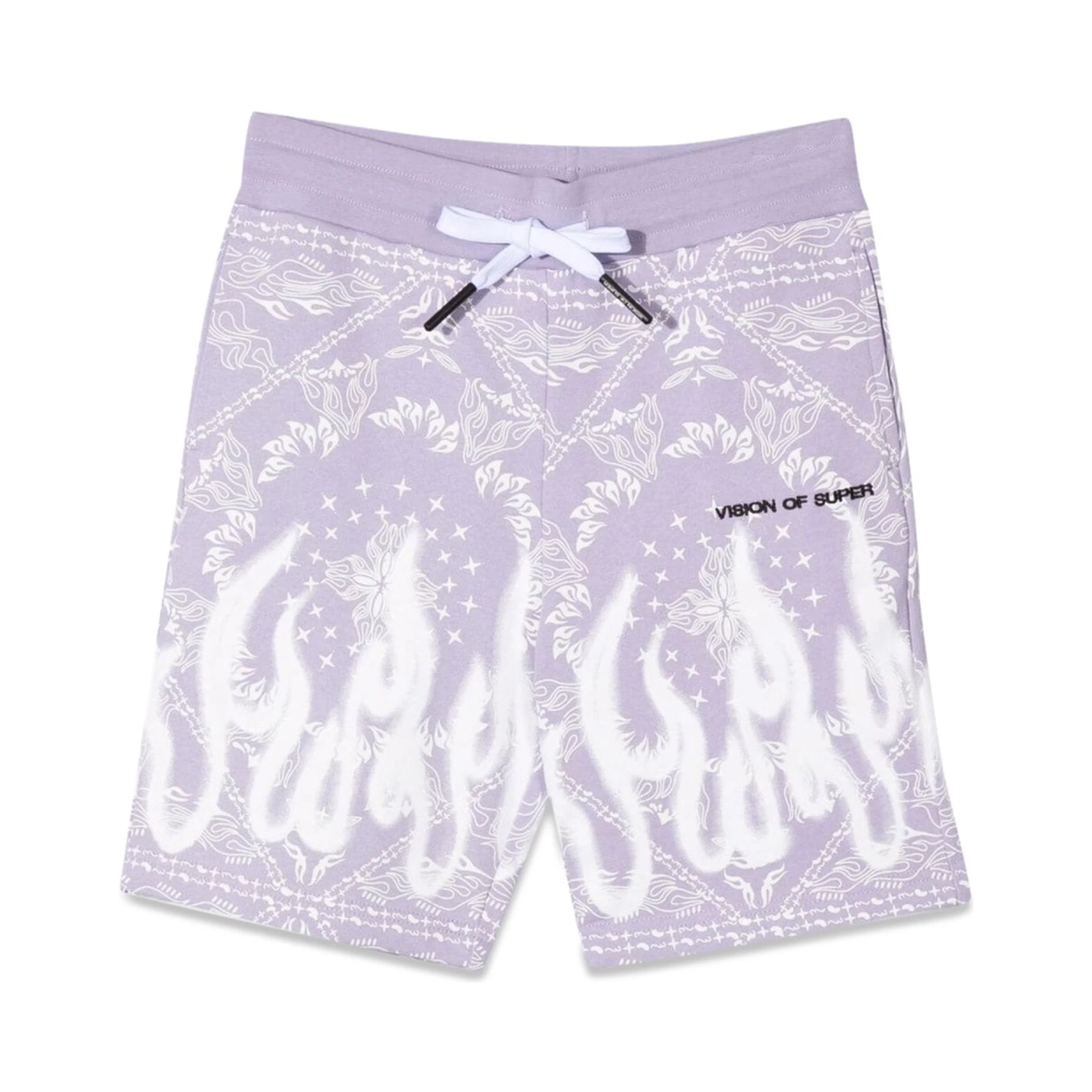 LILAC SHORTS KIDS WITH BANDANA PRINT