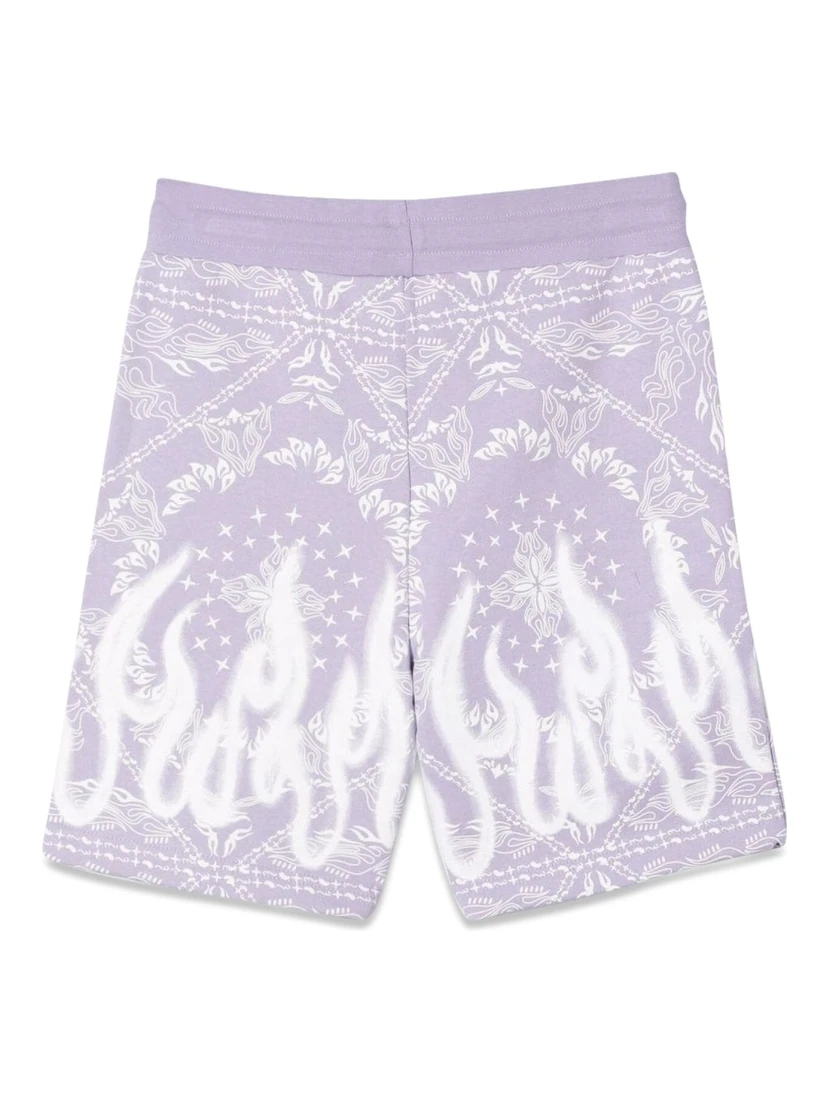LILAC SHORTS KIDS WITH BANDANA PRINT